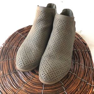 SELF ESTEEM | Dark Olive Perforated Ankle Booties